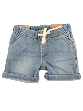 Noppies, Light Blue Denim-Look Drawstring Shorts, 2-4M